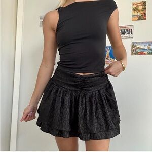 Black mini skirt with leopard print 🐆